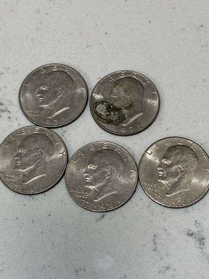 10 Clean Bicentennial Coins – 5 IKE Silver Dollars & 5 Kennedy Half Dollars, Clad, Uncertified, US Mint