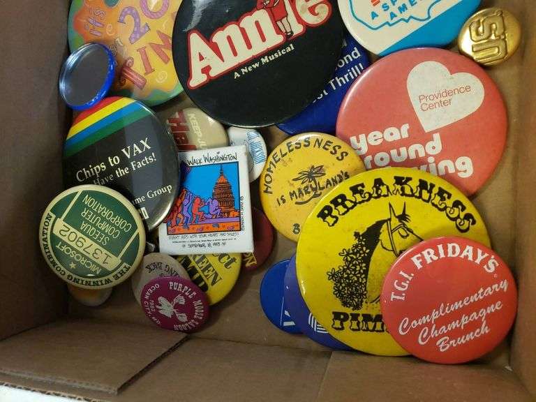 Vintage Pinback Button Collection Assortment - Trice Auctions