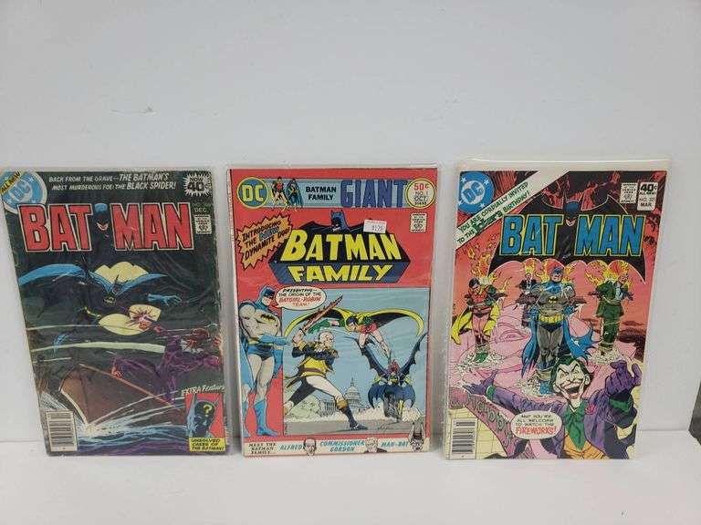3 DC Batman Comic Books No. 306, Batman Family No. 1, and No. 321 ...
