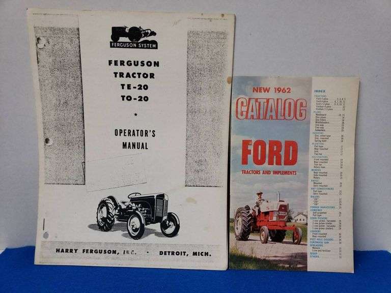 Ferguson Tractor TE20 TO20 Manual and 1962 Ford Tractor Catalog