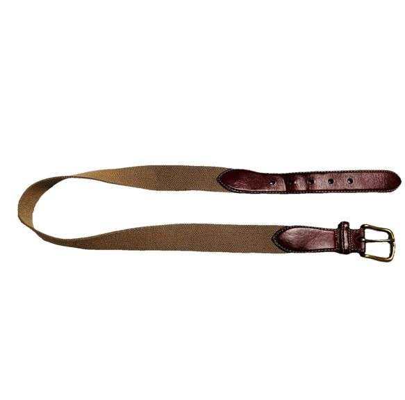 LL Bean Men’s Leather Canvas Belt Size 32 Trice Auctions