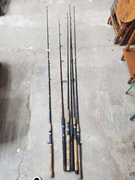 Mixed Rods Set of 6 Fishing Rods with Mixed Brands and Medium Action - Trice Auctions