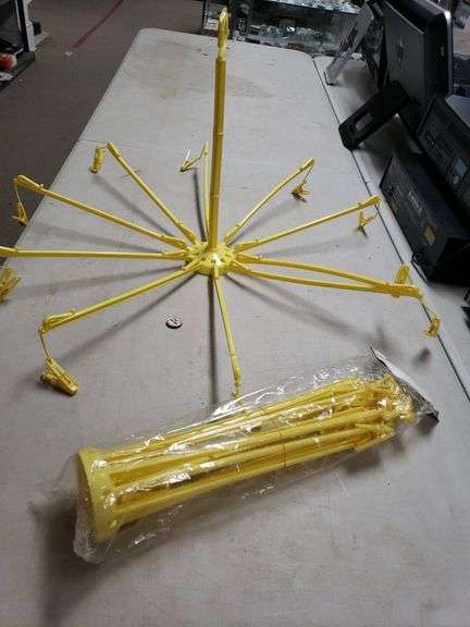 Collapsible Yellow Drying Rack With Clips - Trice Auctions