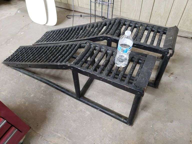 Set of Two Metal Car Service Ramps for Maintenance or Repair - Trice ...