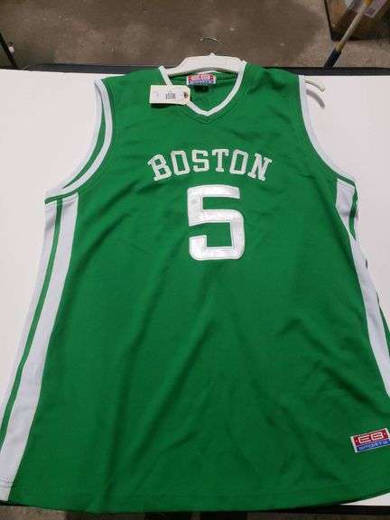 EB Sports Boston Number 5 Green Basketball Jersey - Trice Auctions
