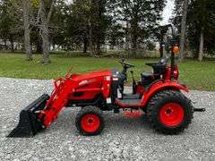 2024 Kioti CX2510 Farm Tractor Package WITH Attachments and 2024 Direct T/A Tag Trailer