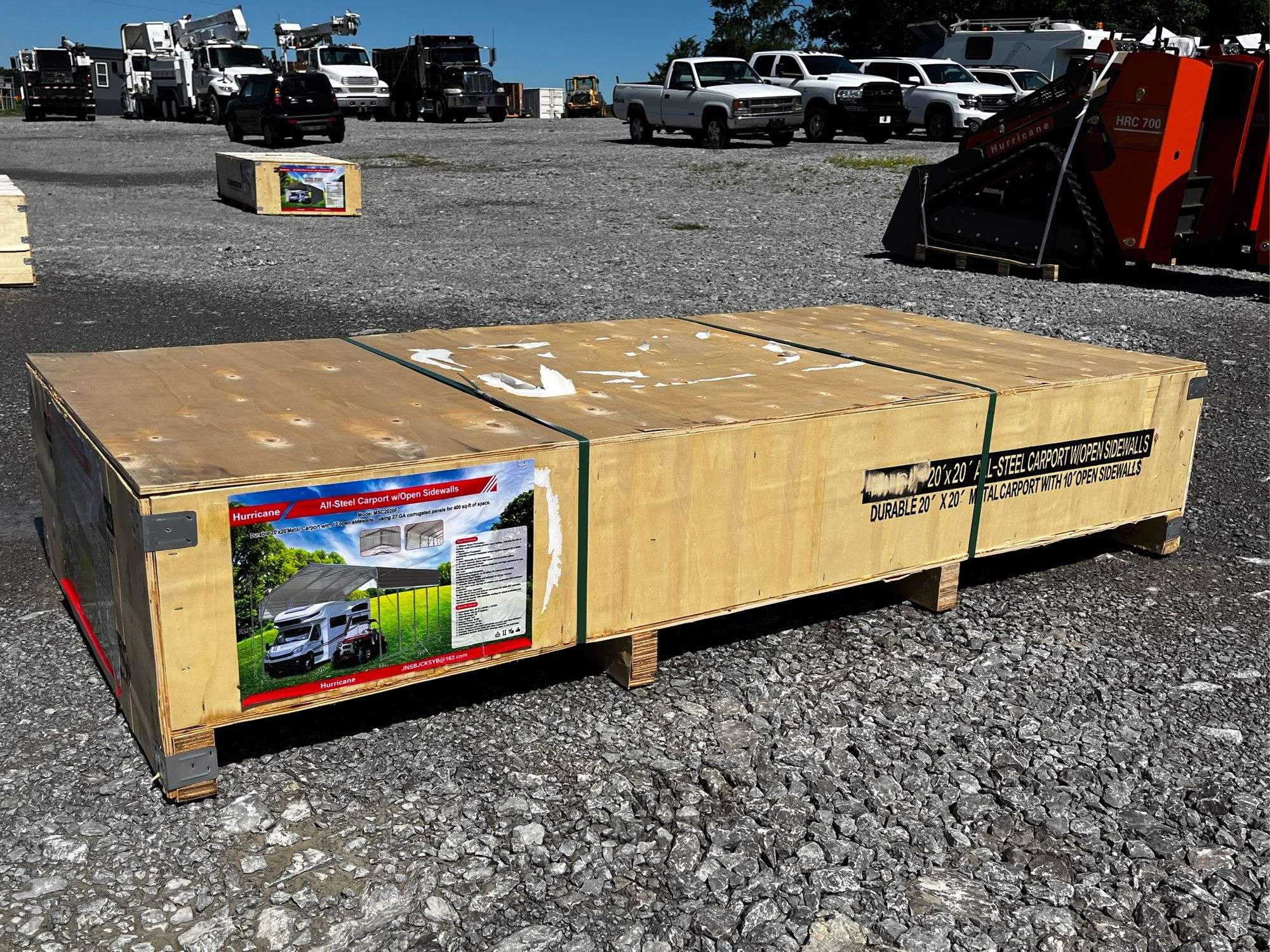 NEW) HURRICANE MSC2020F / 20'x 20' All-Steel Carport w/ Open