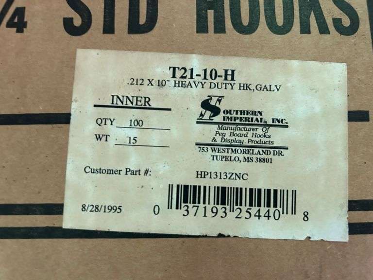 9 Boxes of New 1/4 Standard Pegboard Hooks