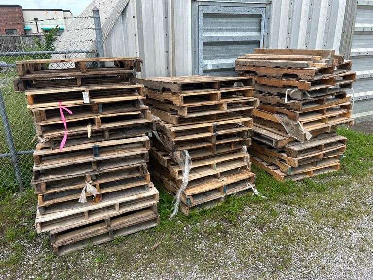 Lot of Wood Shipping Pallets