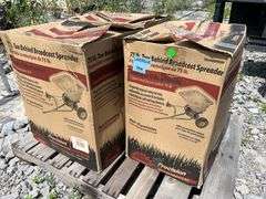 (3) NEW PRECISION 75lb. Tow Behing Broadcast Spreaders