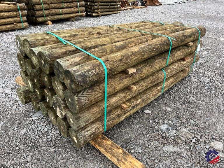 Bundle of (24) 7”x8’ Treated Fence Post