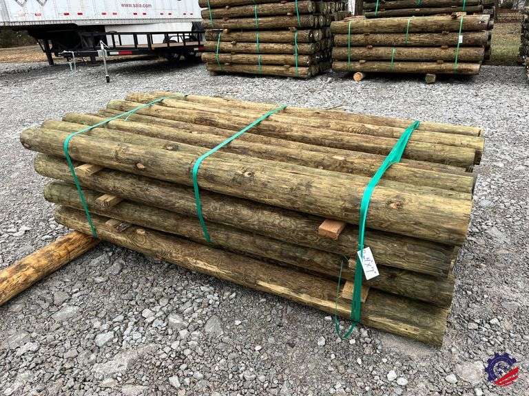 Bundle of (36) 4”x7’ Treated Fence Post