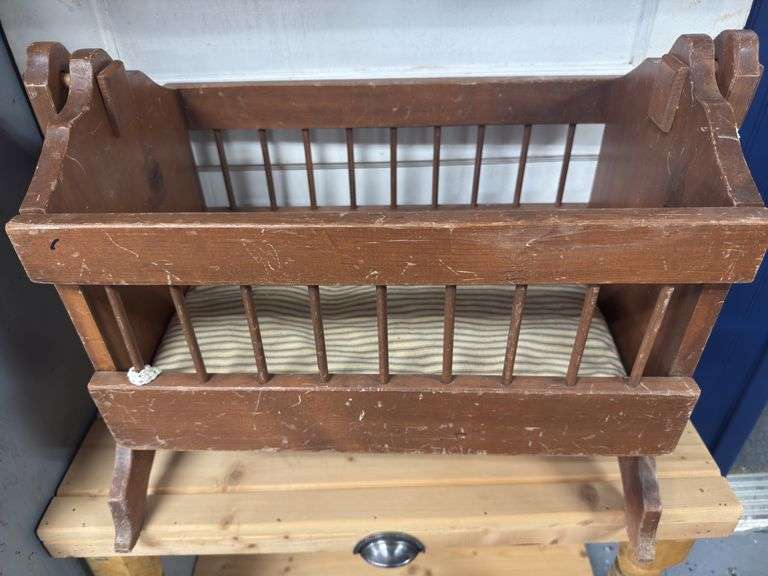 Vintage Wooden Doll Cradle