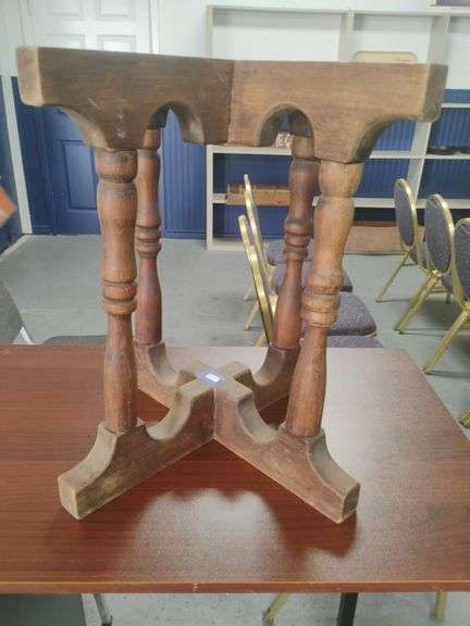 Vintage wooden table base/ pedestal. 18 3/4"tall x 18"wide x 18"deep.