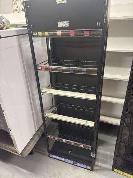 Display stand with 4 shelves.