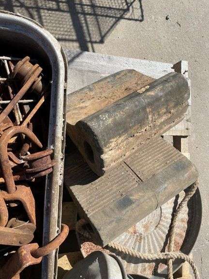 Steel Rubbish Bins, Rubber Chocks and Meat Hooks