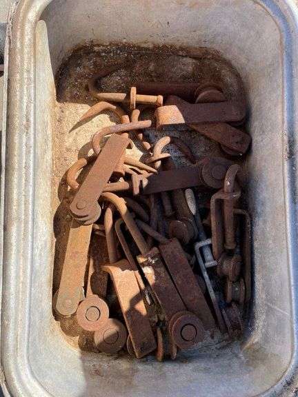 Steel Rubbish Bins, Rubber Chocks and Meat Hooks