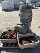 Steel Rubbish Bins, Rubber Chocks and Meat Hooks