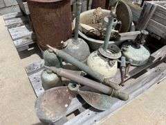 Pallet Antiques inc Bug Sprays, Propeller, Oil Cans etc