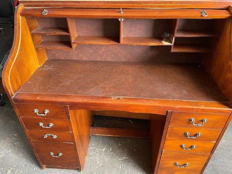 Timber Cupboard and Roll Top Desk TVAA Pty Ltd T/A Tomkins Valuers