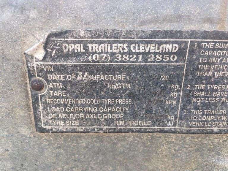 2011 Tandem Axle Galvanised Cable Trailer