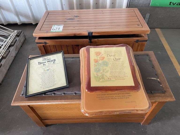 2x Timber Blanket Boxes & Wall Hangings TVAA Pty Ltd T/A Tomkins