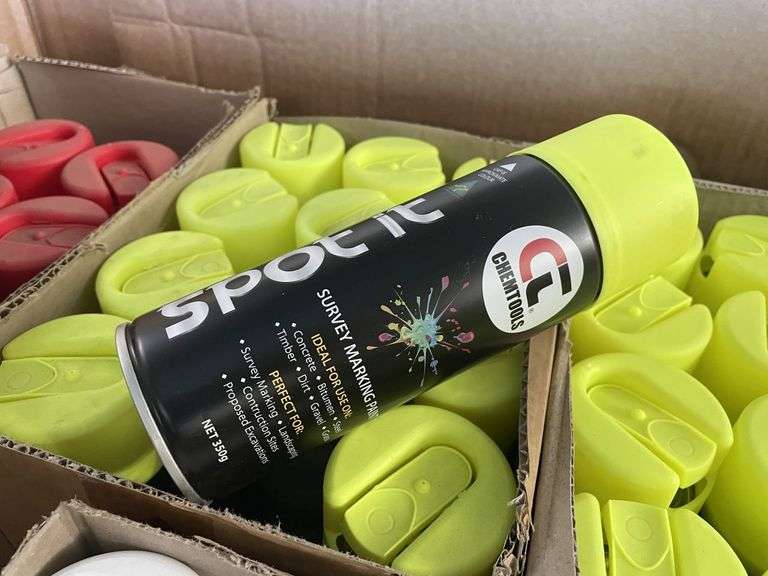 Qty Assorted Coloured Cans Spot It Marking Paint and Easy Start