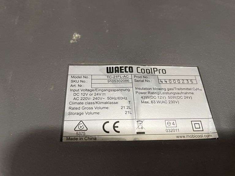 12v Waeco TC-21FL-AC Fridge