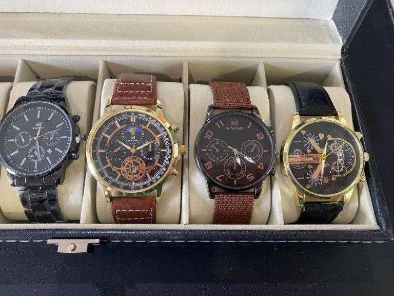 6x Assorted Men's Watches in Display Case