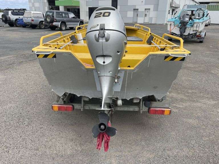 Stessl 3.7 HD Aluminium Tinny inc 20HP Honda Outboard & Trailer