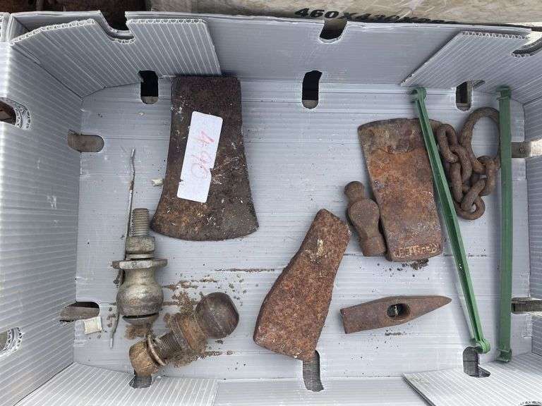 Antique Iron, Dingo Traps, Axe Heads, Horseshoes & Cow Bells
