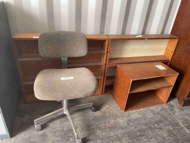 3 Draw Filing Cabinet, Office Chair and Shelves