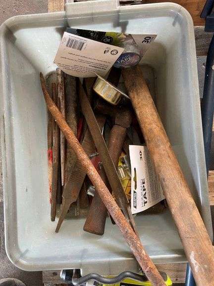 Pallet Assorted Tools inc Open Set End Spanners, Cordless Ryobi Drill (no charger), Saw Horses, Fans etc