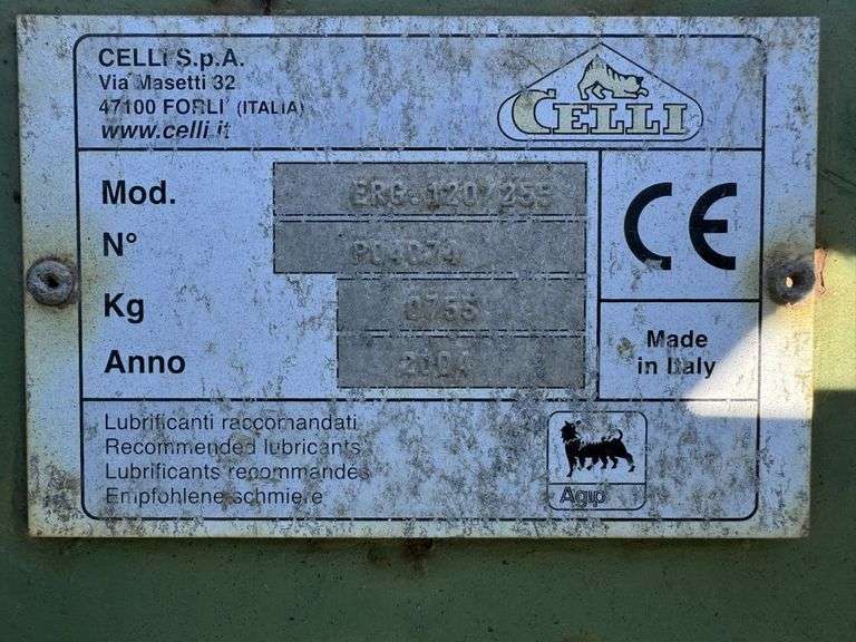 2004 Celli Erg. 120/255 Rotary Hoe inc Seeder Attachment