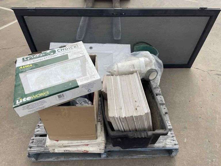 Pallet inc Security Door, Fittings, Tiles, Lighting and Exhaust Fans