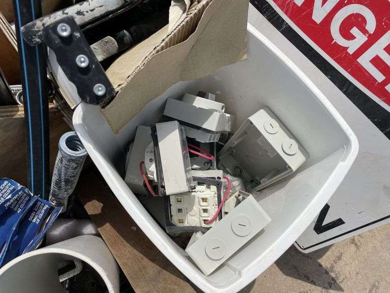 Pallet Assorted Sundries inc S/S Sinks, Electrical Fittings etc