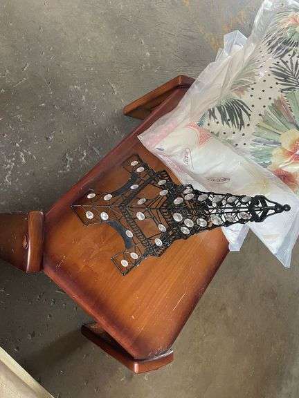 Timber Coffee Table, Cushions and Decorative Piece