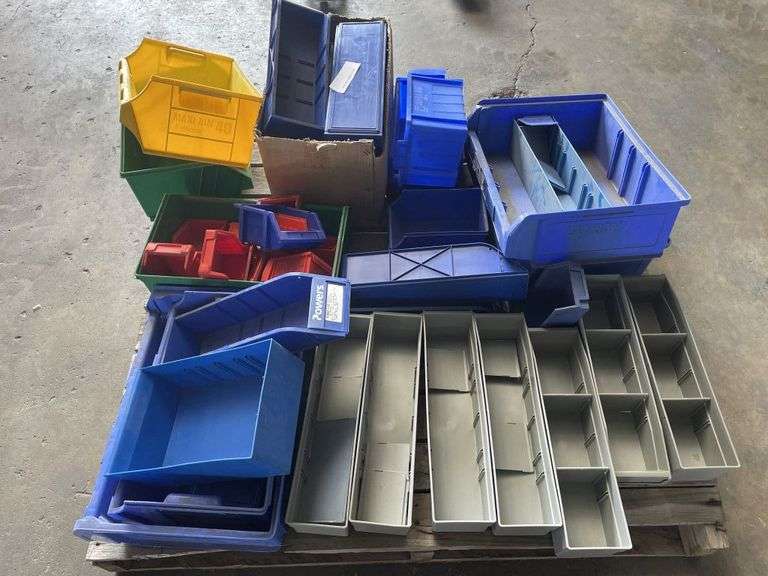 Qty Various Plastic Workshop Storage Bins