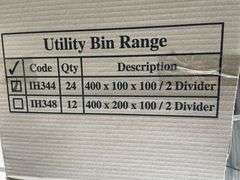 2x Boxes Qty 24x As New 400x100x100 Utility Bin Range