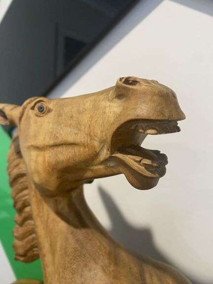 Wooden Horse on Stand