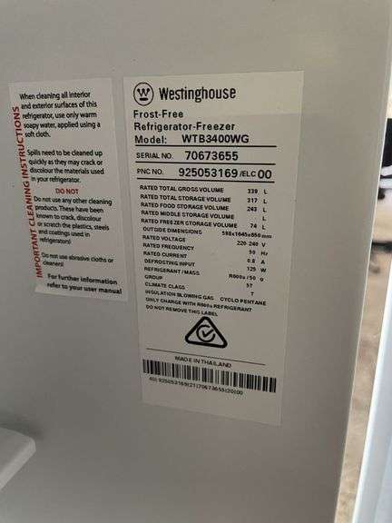Westinghouse 339L Fridge / Freezer