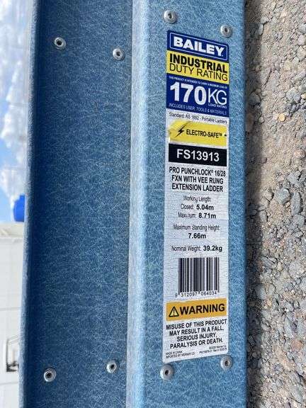 Industrial Duty 170kg Rated Bailey FS13918 Ladder - Blue