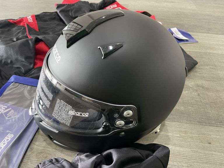 As new Sparco Racing Overalls, Helmet and Gloves