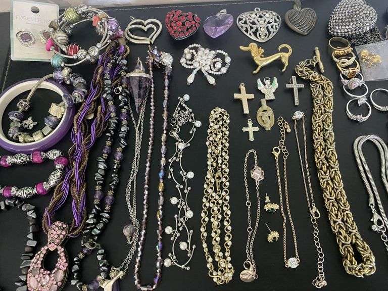 Assorted Costume Jewellery and Box