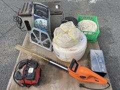 Pallet Rope, Arlec Charger, Electric Hedger, Trap, Engel Fridge and Trolley