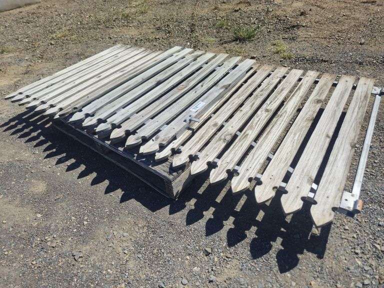 2x Steel Framed Picket Timber Gates