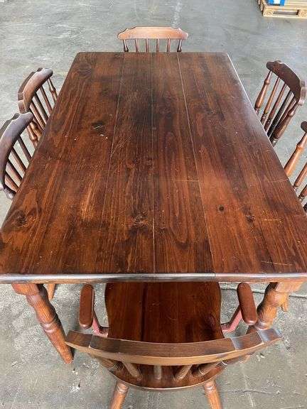 Timber Dining Table and 6x Chairs