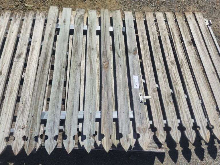 2x Steel Framed Picket Timber Gates