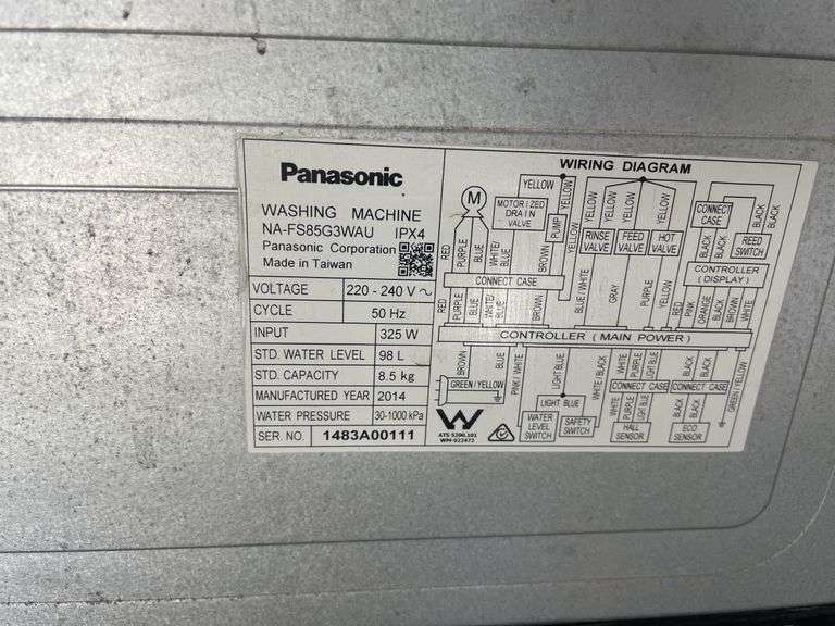 8.5kg Panasonic Top Load Washing Machine