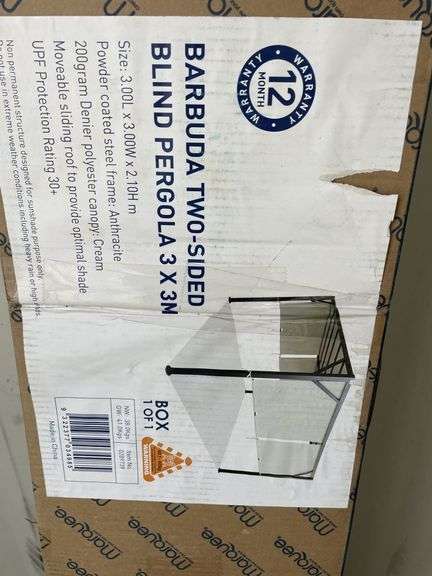 Barbuda Two-Sided Blind Pergola 3x3m